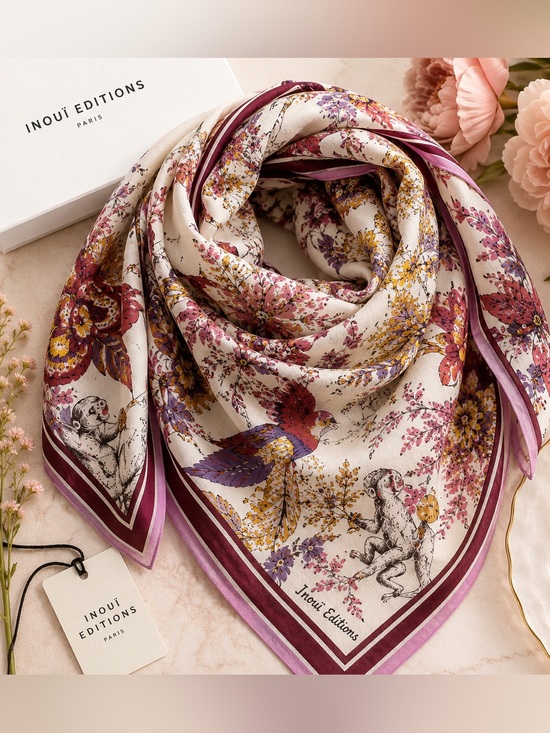 Accessories - 🐒✨ INOUI EDITIONS Paris NWT 100% Cotton Designer Square